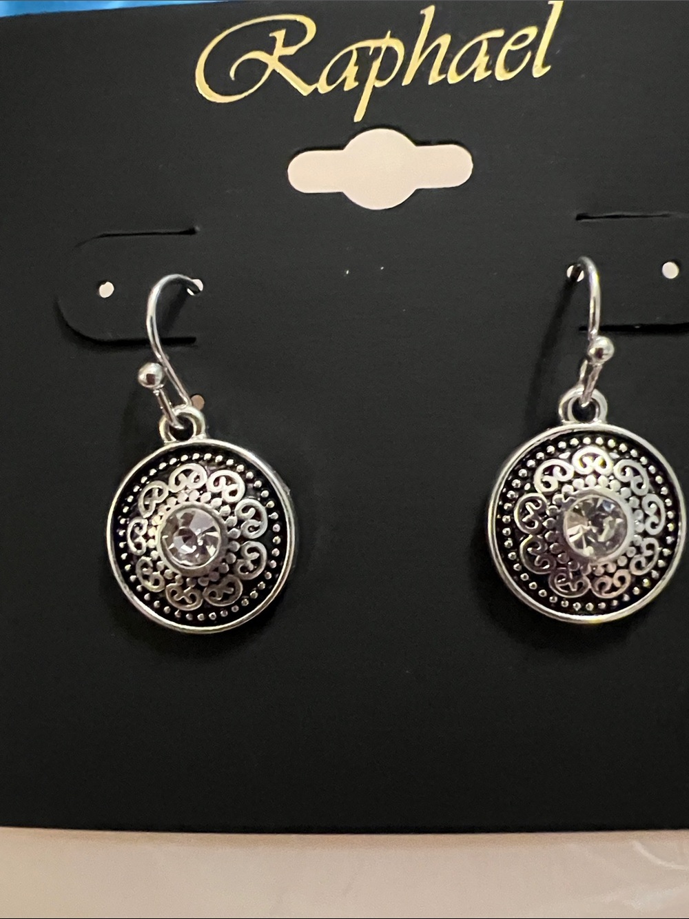 3/$18 Raphael Silver Filigree Drop Earrings Lot 163
